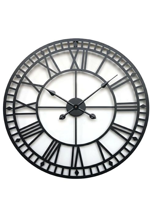 Reloj de pared estilo industrial negro Neutro
