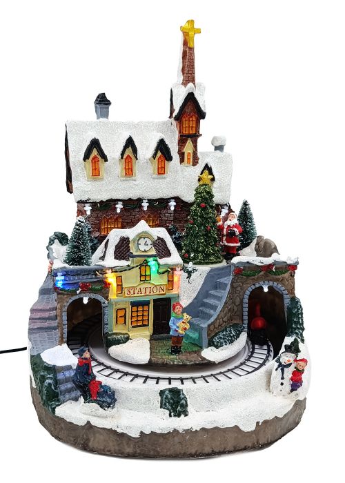 Estación de Tren Invernal Multicolor
