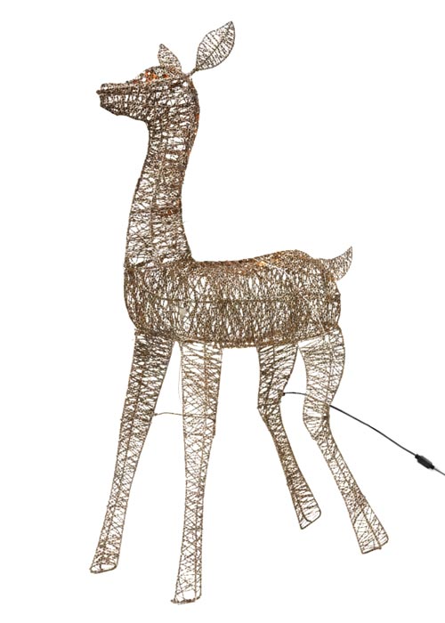 Figura Reno luminoso 125x63cm Amarillo