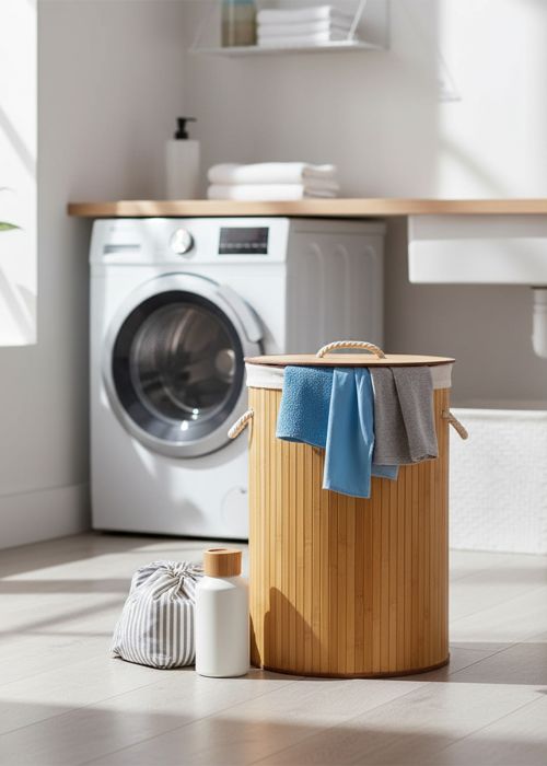 Cesto Bamboo cilíndrico Neutro