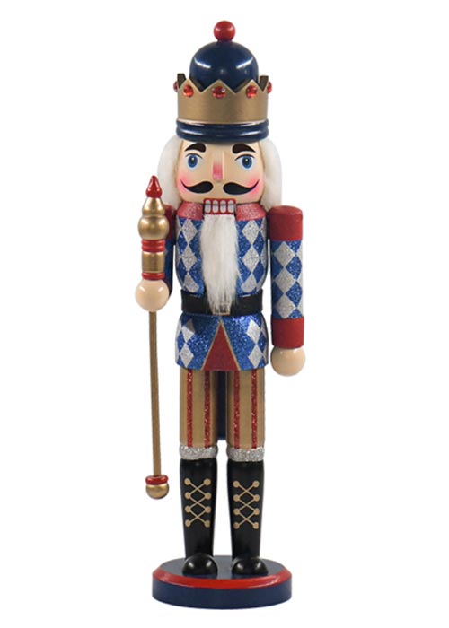 Cascanueces Arlequín Azul 37cm Azul