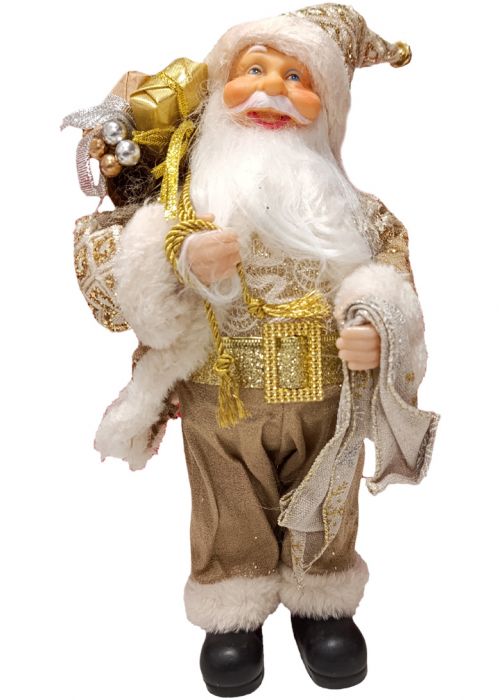 Papá Noel Invernal Dorado con Bolsa 60 cm Multicolor