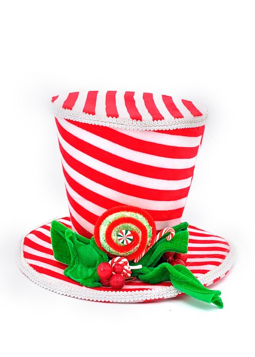 7 Red white hat w green bow Blanco