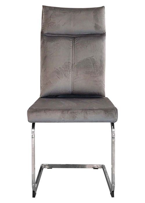 Silla Amalfi Grey Velvet Gris
