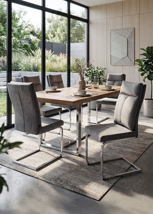 Silla Amalfi Grey Velvet