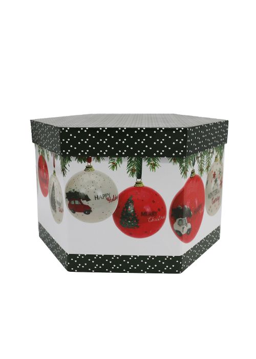 Caja de Esferas Navideñas Rojo y Blanco
