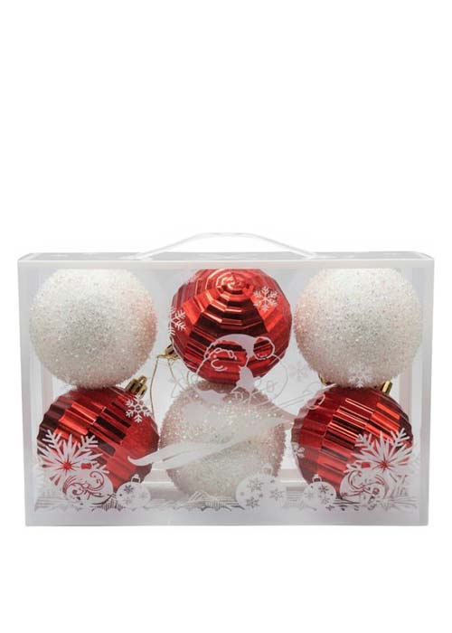 Adornos navideños por 6 Rojo y Blanco