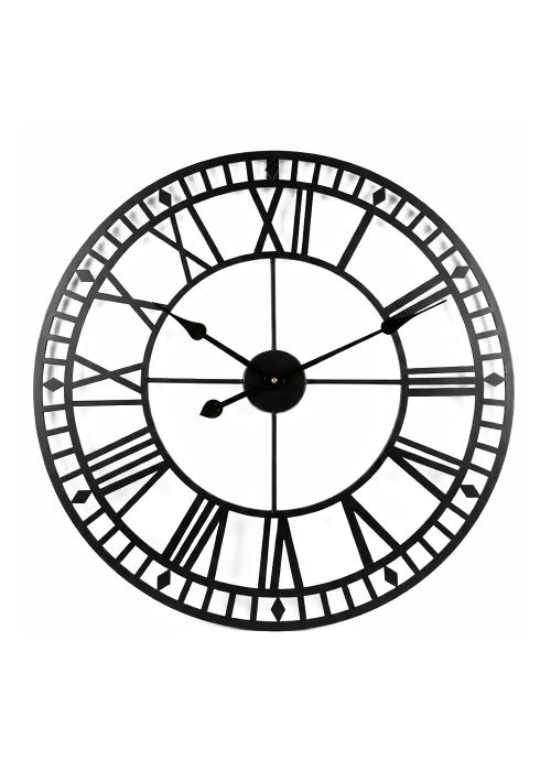 Reloj de pared estilo industrial negro Neutro