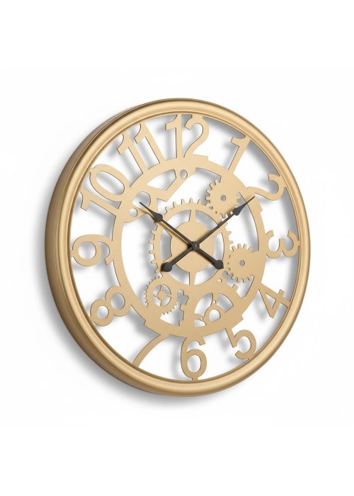 Reloj de pared estilo industrial plateado Neutro