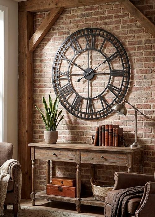 Reloj de pared estilo industrial negro Neutro