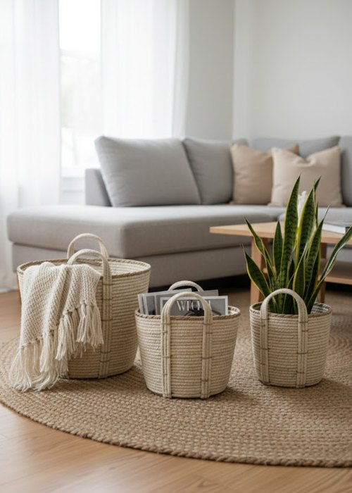 Set de 3 Canastos Mediterráneo Neutro