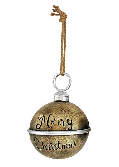 Cascabel Metálico “Merry Christmas” Grande Dorado