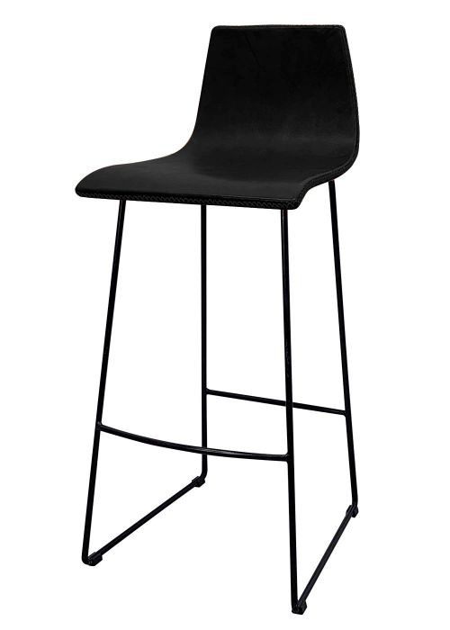 Taburete Portugal Cuero Cuero Negro