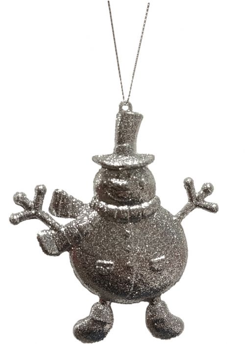 Snowman Decorativo Plateado Plata