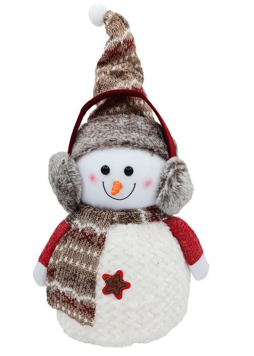 Muñeco de Nieve con Gorro Beige 50 x 30 cm