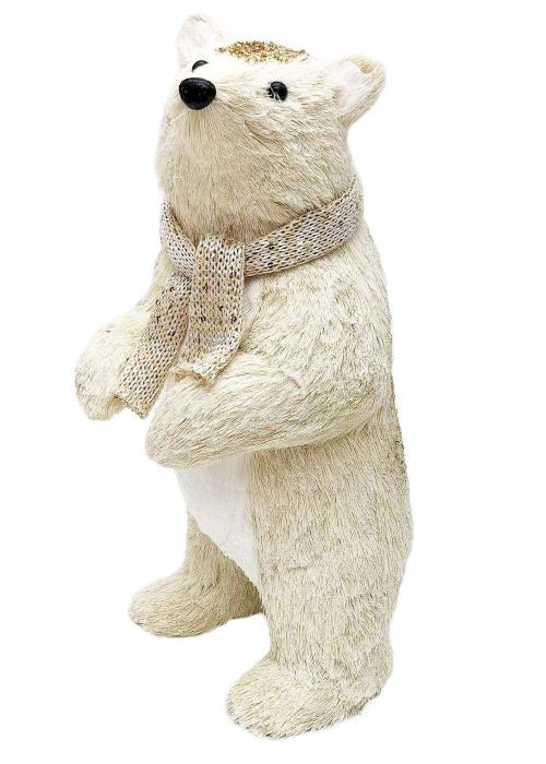 Oso Polar Invernal con Bufanda Dorada