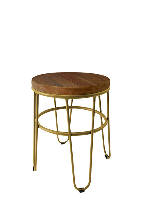 Taburete Bajo Lorex Circular Tono Dorado