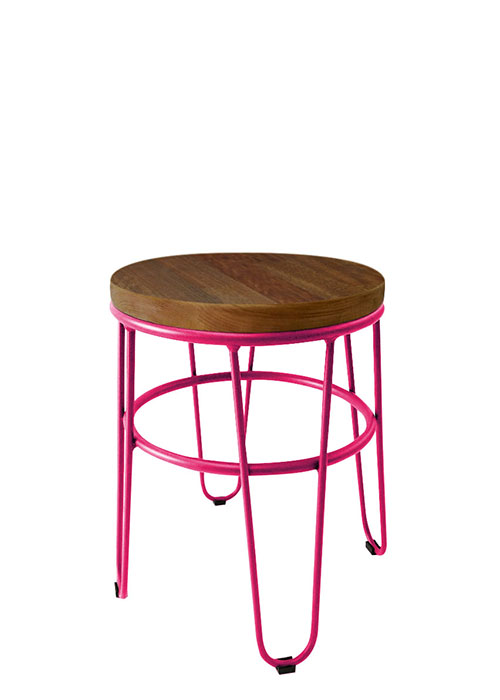 Taburete Bajo Lorex Circular Tono Magenta