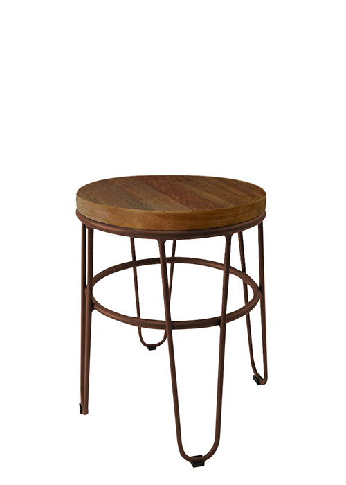Taburete Bajo Lorex Circular Tono Marron