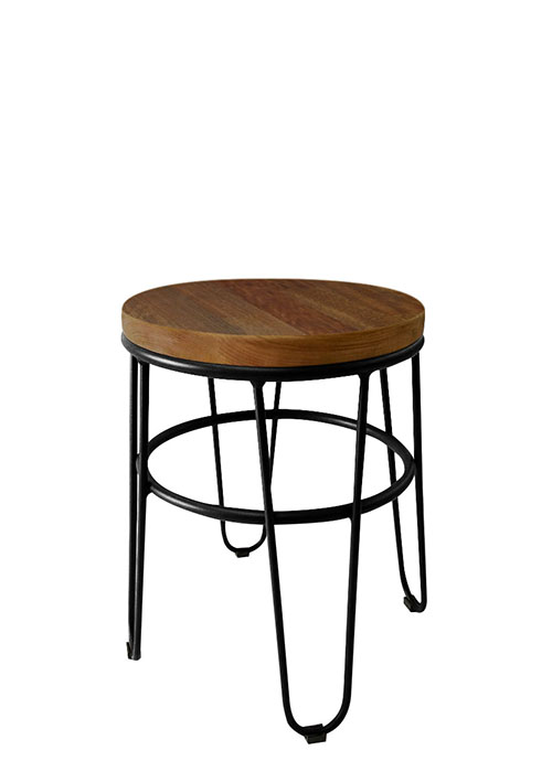 Taburete Bajo Lorex Circular Tono Negro Mate