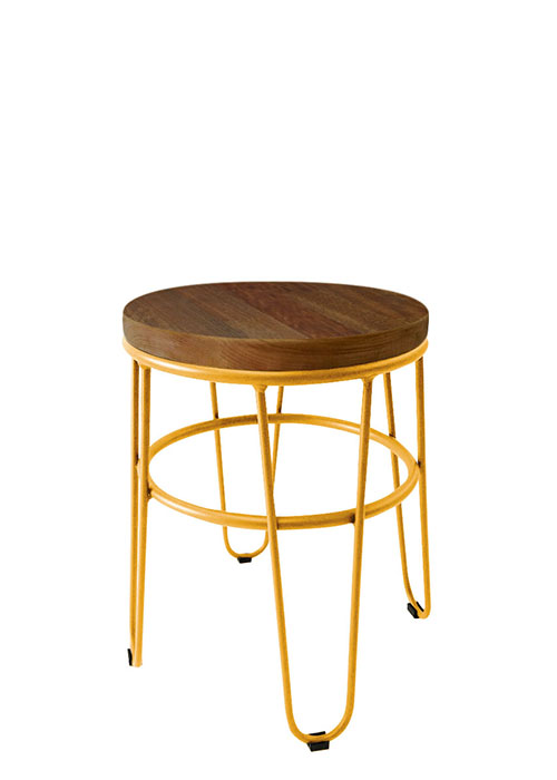 Taburete Bajo Lorex Circular Tono Amarillo