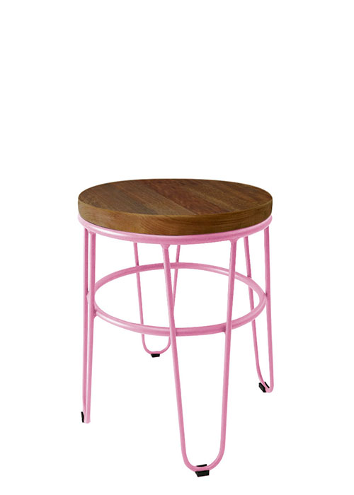 Taburete Bajo Lorex Circular Tono Rosa