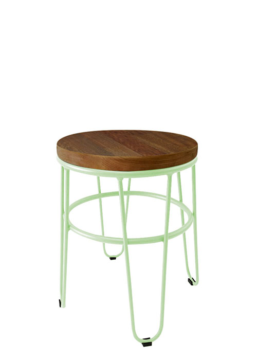 Taburete Bajo Lorex Circular Tono Verde Agua
