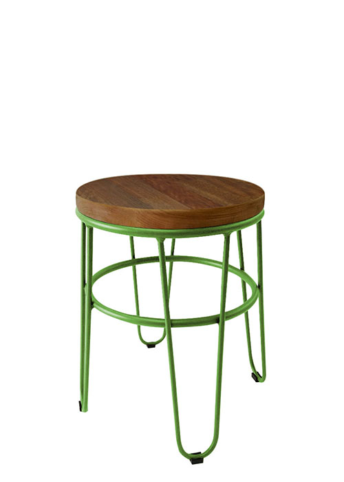 Taburete Bajo Lorex Circular Tono Verde Claro