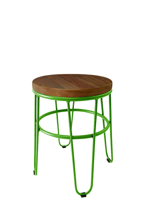 Taburete Bajo Lorex Circular Tono Verde Manzana