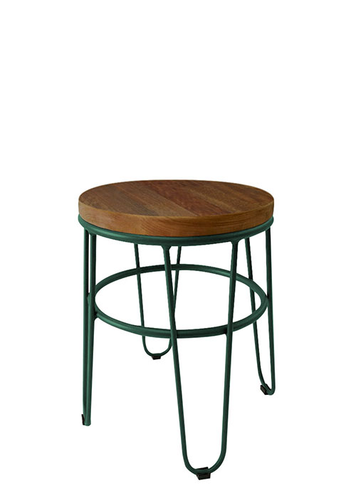 Taburete Bajo Lorex Circular Tono Verde Oscuro