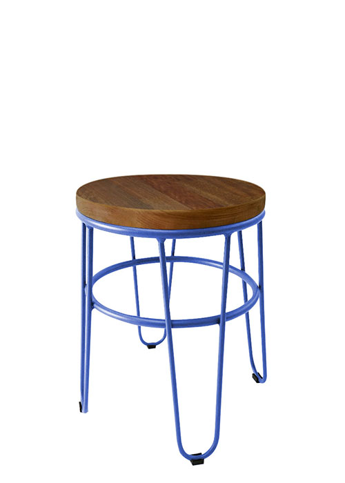 Taburete Bajo Lorex Circular Tono Azul Claro