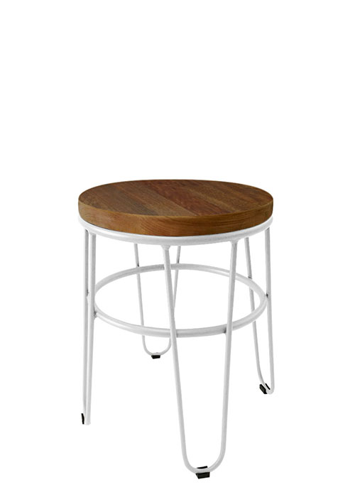 Taburete Bajo Lorex Circular Tono Blanco