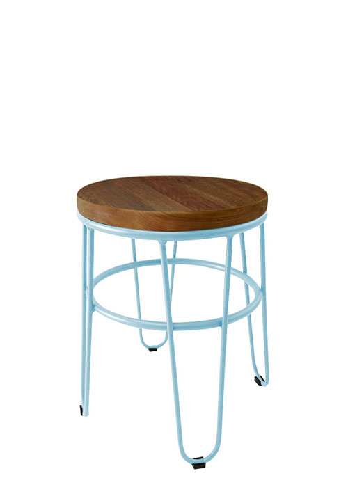 Taburete Bajo Lorex Circular Tono Celeste