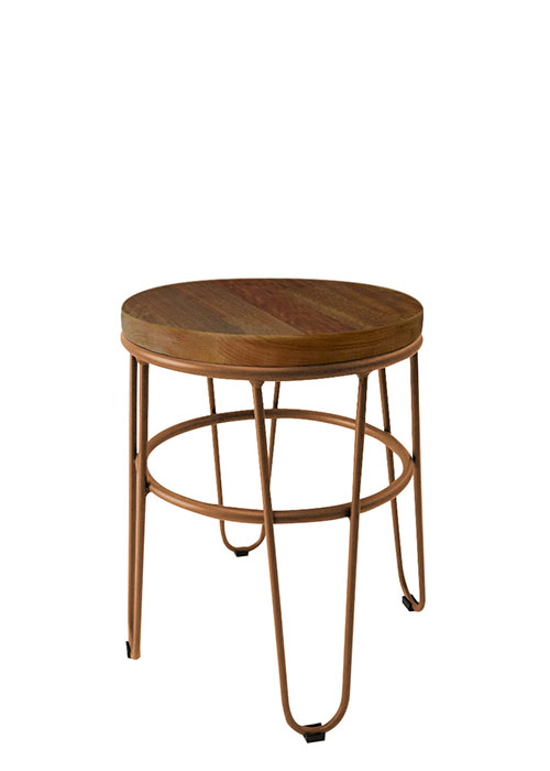Taburete Bajo Lorex Circular Tono Cobre