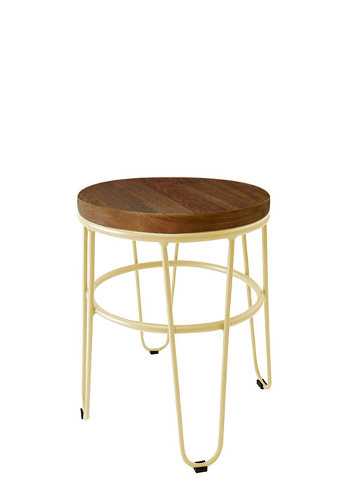 Taburete Bajo Lorex Circular Tono Crema