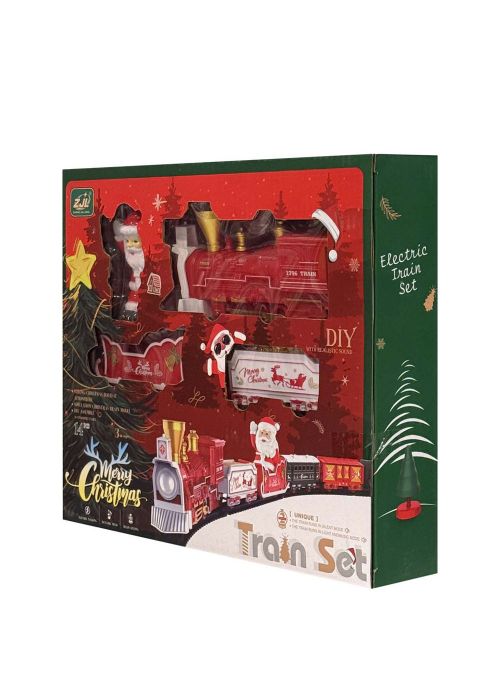 Tren Navideño 14 Piezas Rojo