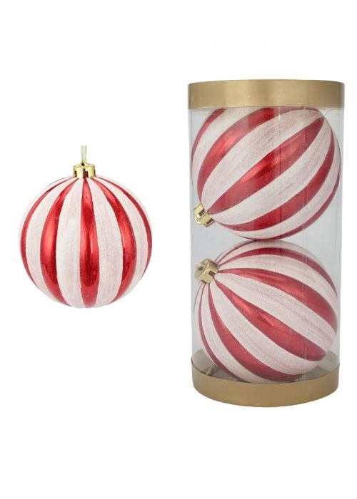 Set de 2 Esferas Rojas y Blancas 20ZDC2-D23B Rojo y Blanco