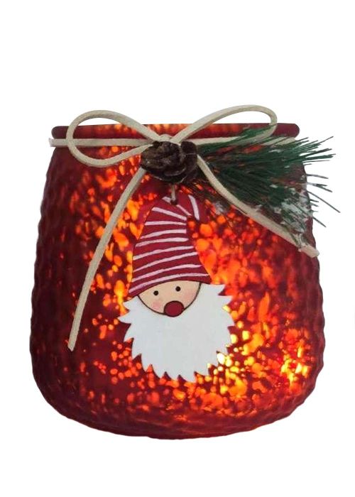 Portavelas Navideños Santa II C Rojo
