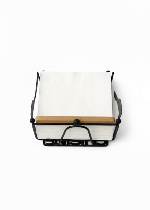 Servilletero  de metal negro Neutro