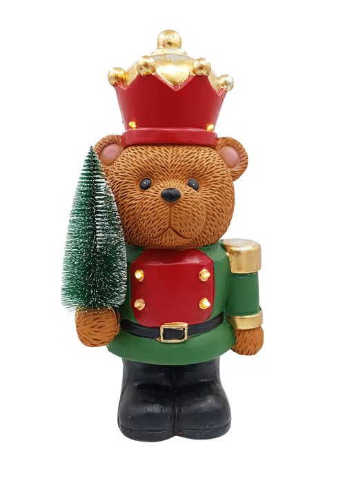 Oso Soldado con Corona LED