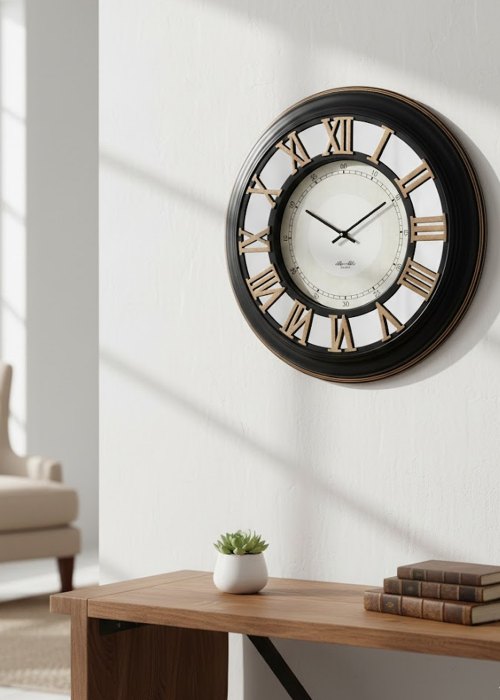 Reloj de Pared Romanos Minimal Negro Neutro