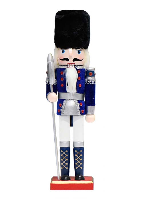 Muñeco Cascanueces Azul con Hacha 30 cm