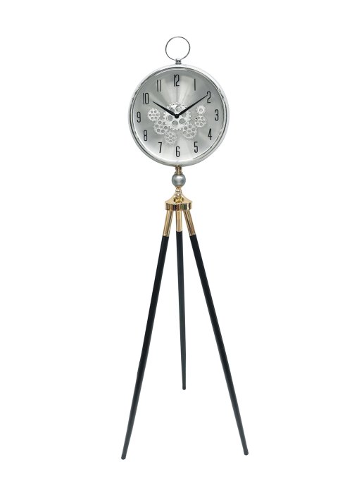 Reloj de pie trípode Plateado Neutro