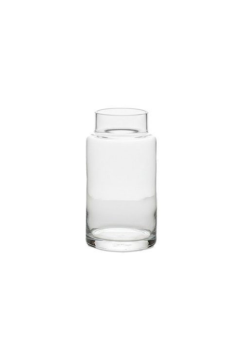 Jarrón de vidrio transparente cilíndrico 23 cm Neutro