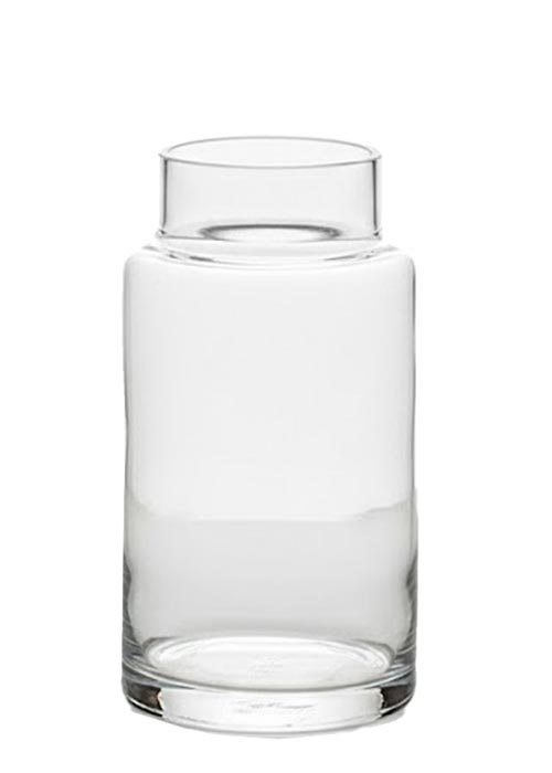 Jarrón de vidrio transparente cilíndrico 23 cm Neutro