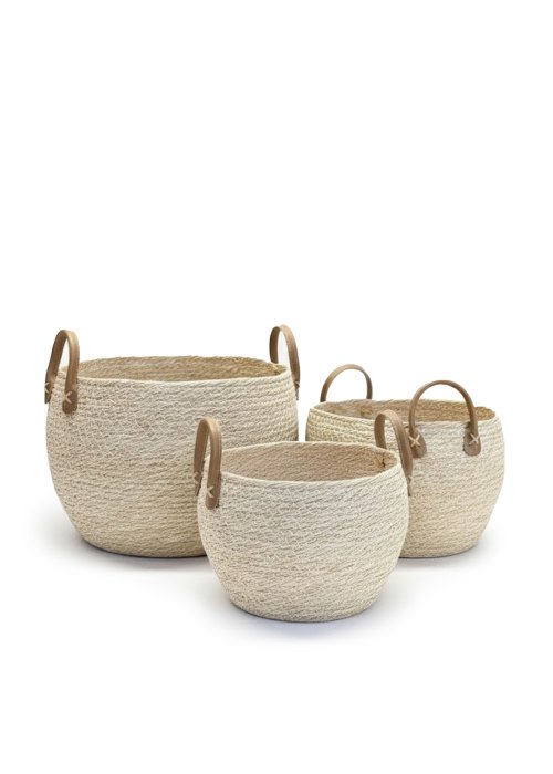 Set de 3 Canastos Oval Neutro