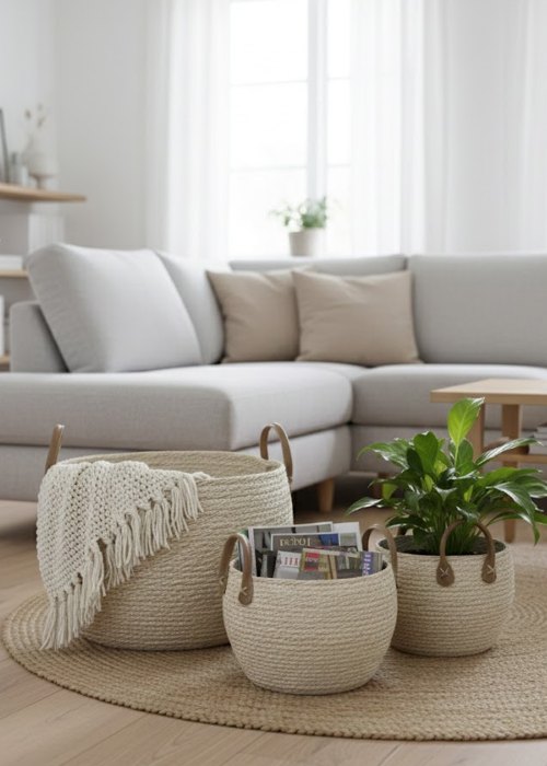 Set de 3 Canastos Oval Neutro