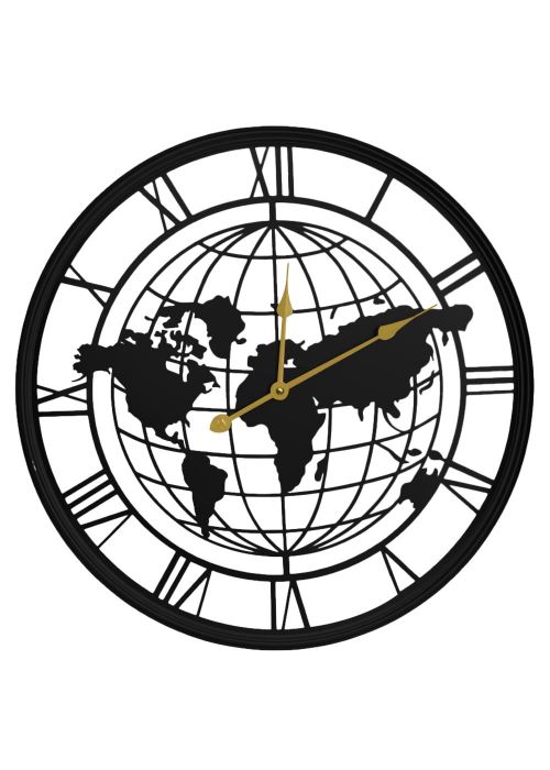 Reloj de pared Mapamundi calado 60 cm Neutro
