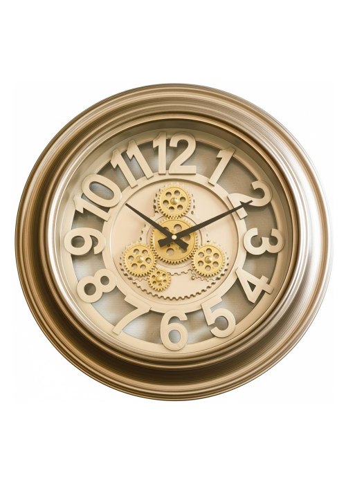 Reloj de Pared Engranajes Árabes Oro Mate