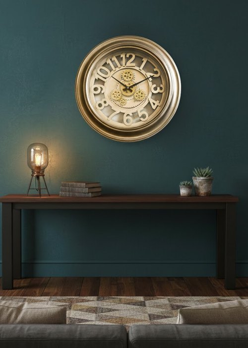 Reloj de Pared Engranajes Árabes Oro Mate Neutro
